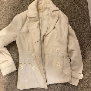 White Pea Coat - Size Small